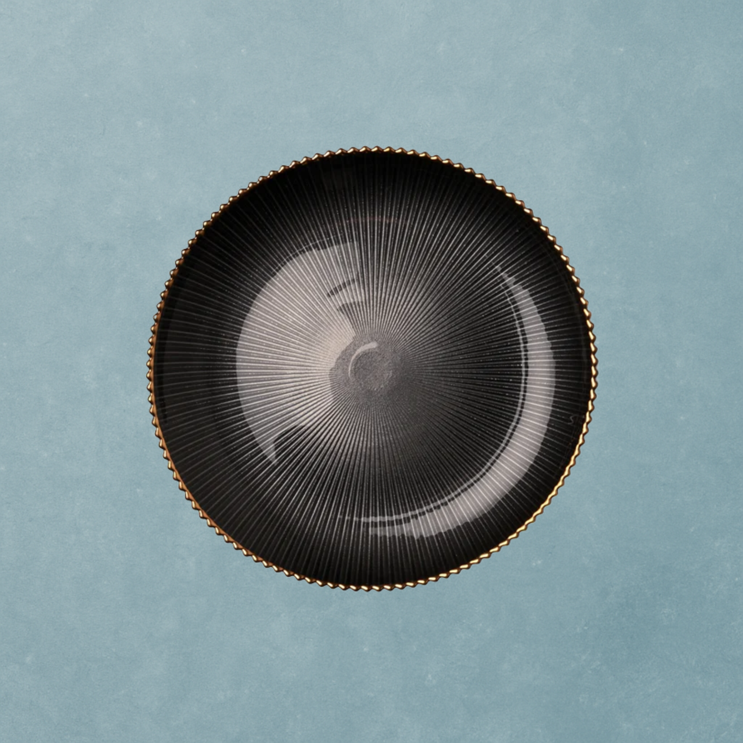 Black Metallic Painted Glass Plate