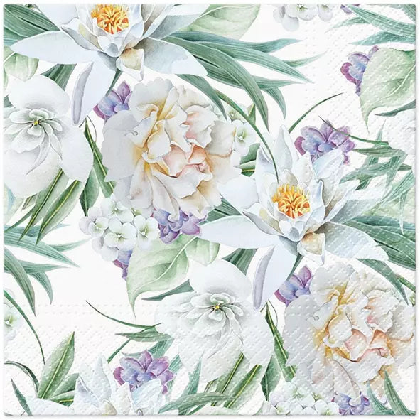 Orient Flowers Lunch Napkin - 20 Count