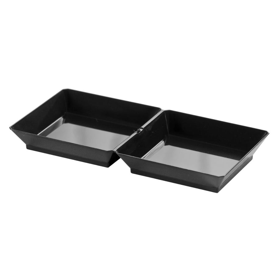 MiniWare Black 2 Section Dishes - 10 Count