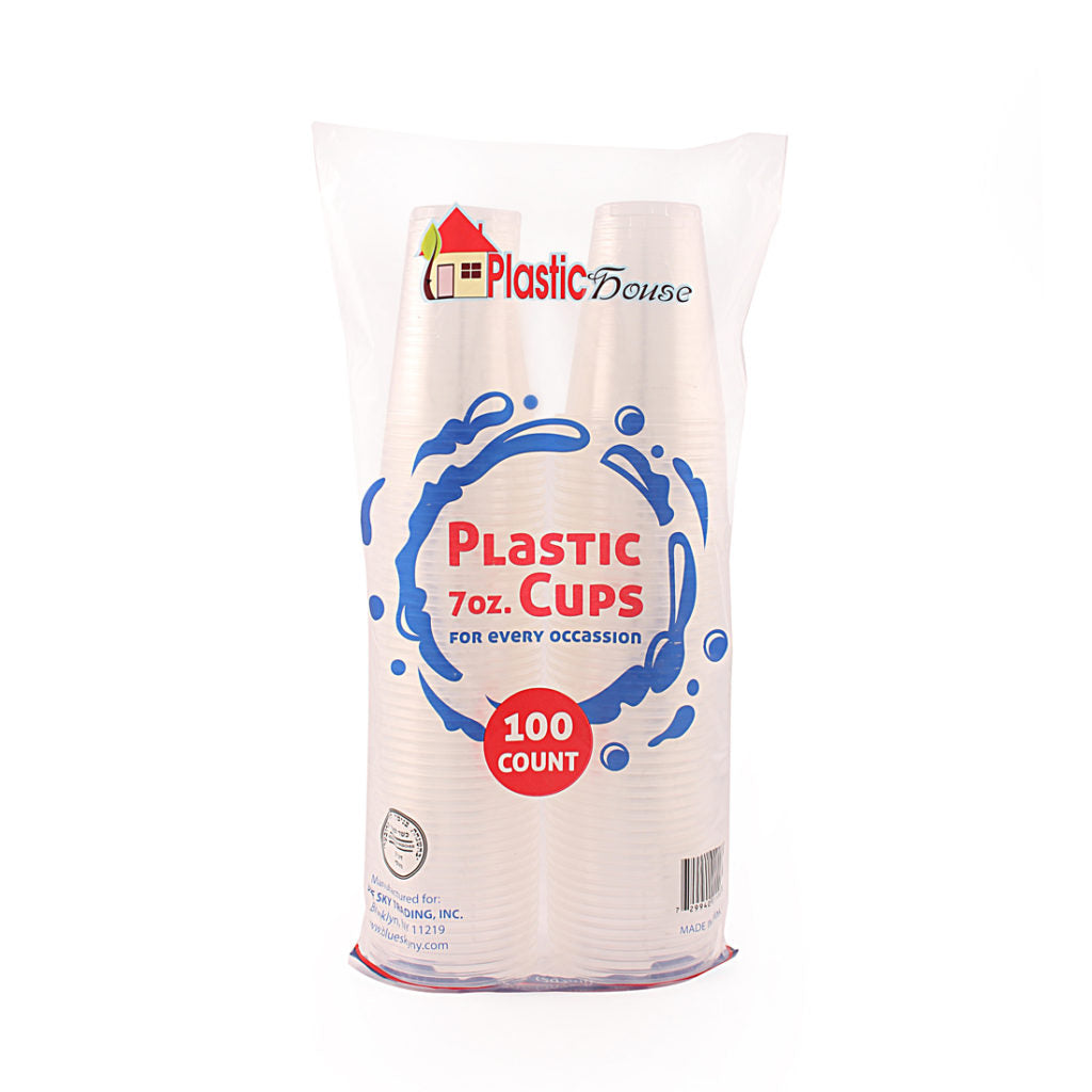 Clear Plastic Cups 7 oz - 100 Count