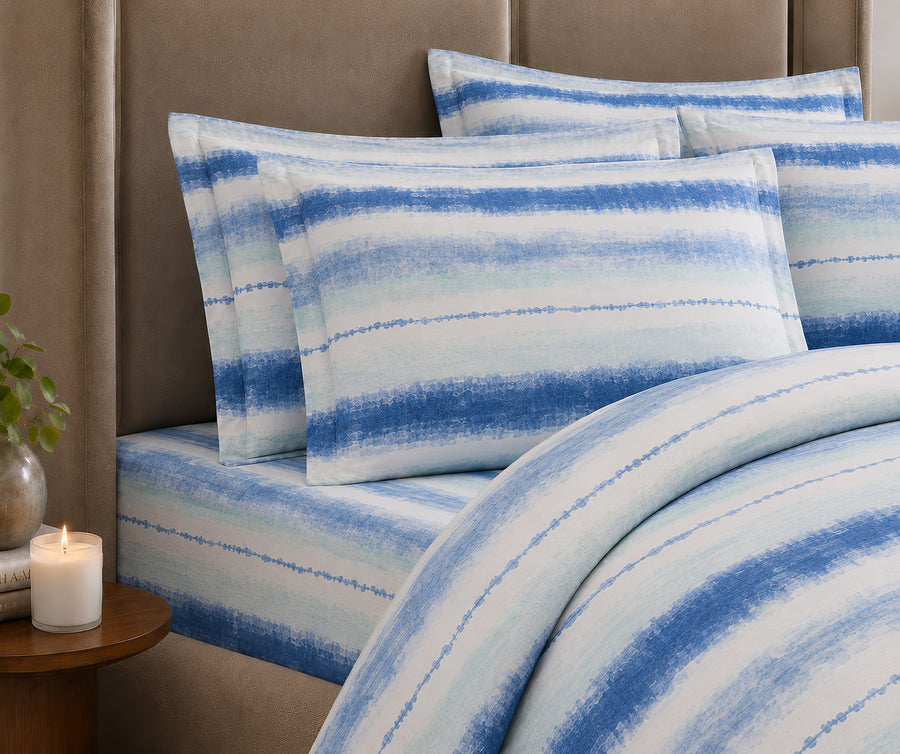 Luxe Meridian Blue Bedding Set - 8 Piece