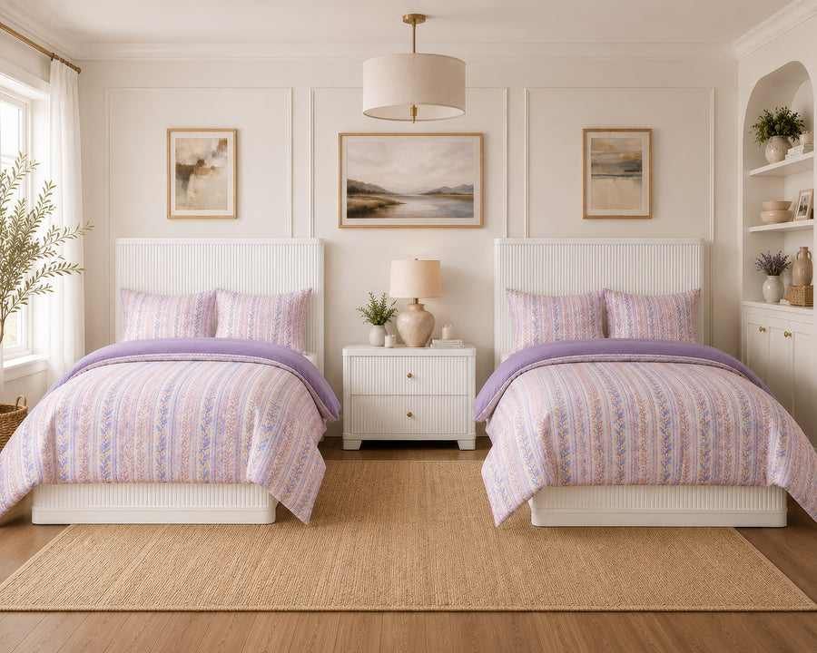 Luxe Petal Ribbons Bedding Set fabric