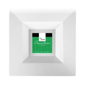Square White/Clear Heavy Duty Plastic Plates - 10ct - The Closeout Connection