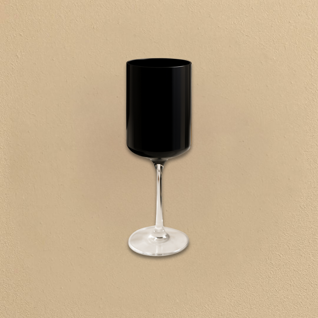14oz Two-Tone Wine Glass in Black & Clear- 5 Count