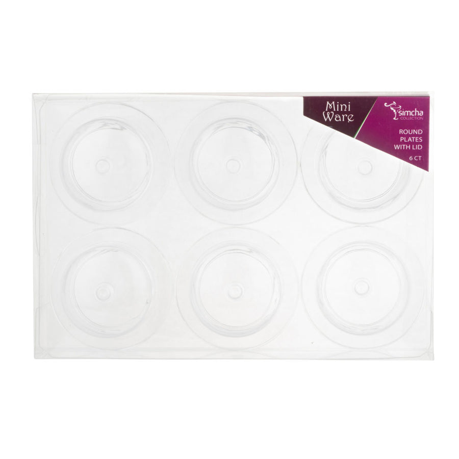 MiniWare Round Plates With Lids Clear - 6 Count