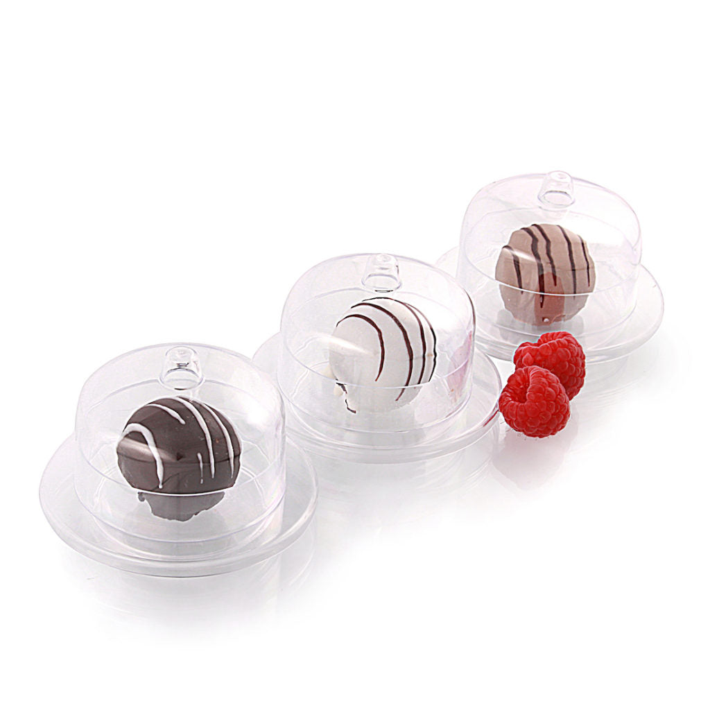 MiniWare Round Plates With Lids Clear - 6 Count