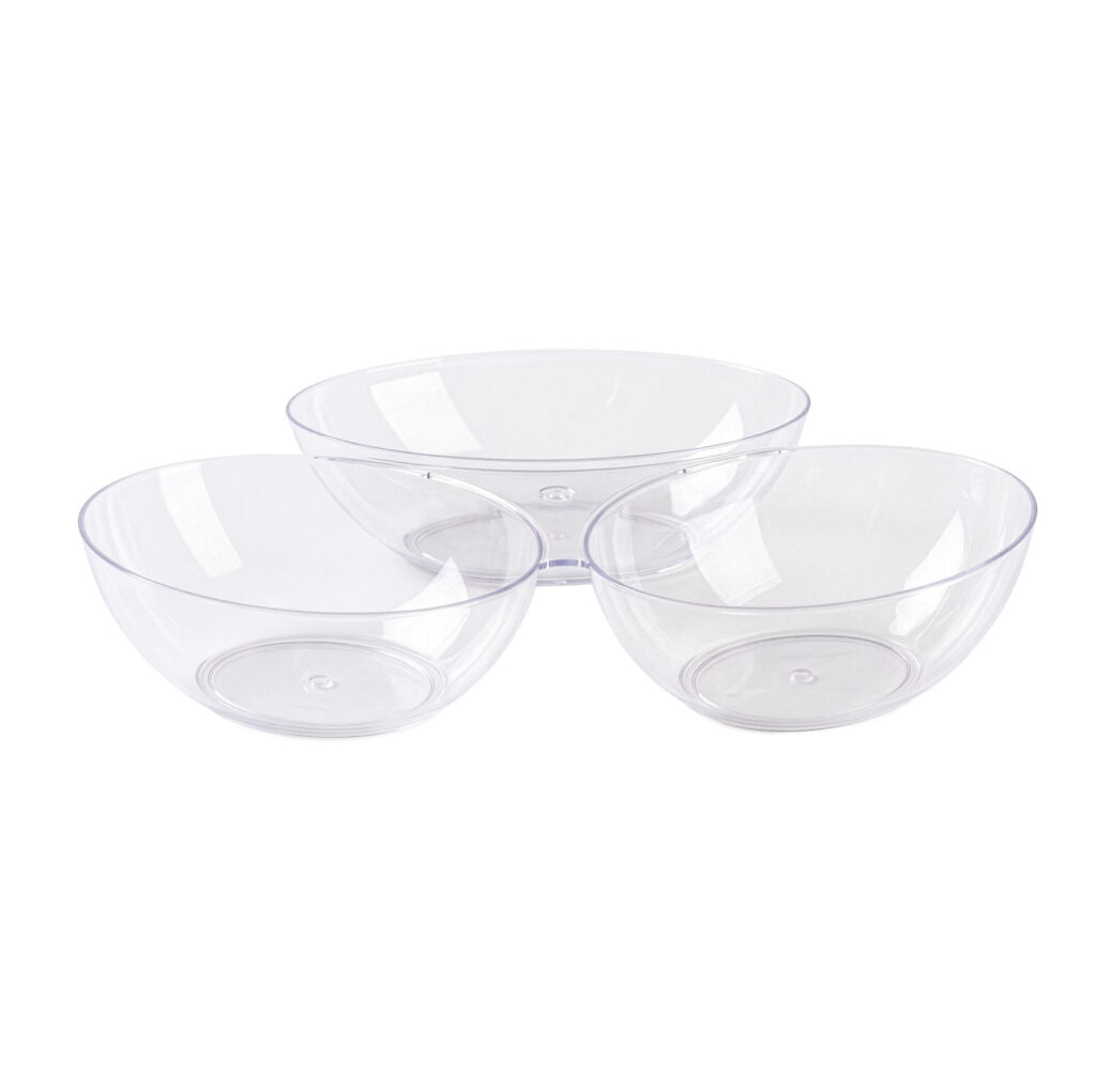 MiniWare Clear Oval 3 Section Dish 6.25″ - 5 Count