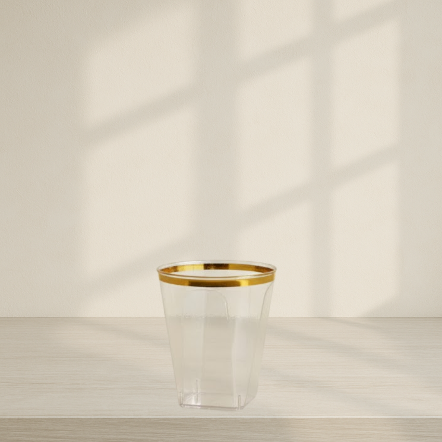Gold Rim Square Shot Cups