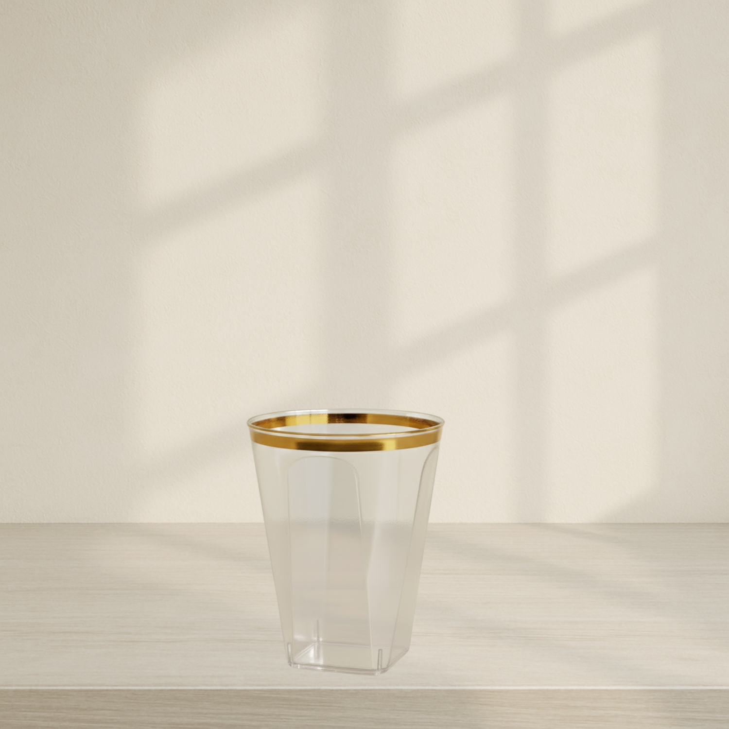 Square Gold Rim Tumblers - 20 Count