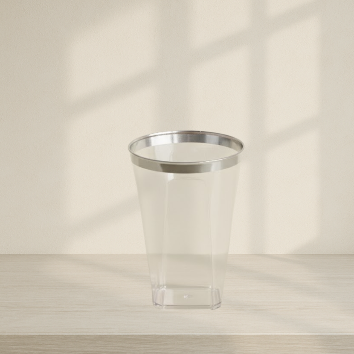 Silver Rim Square Tumblers - 20 Count