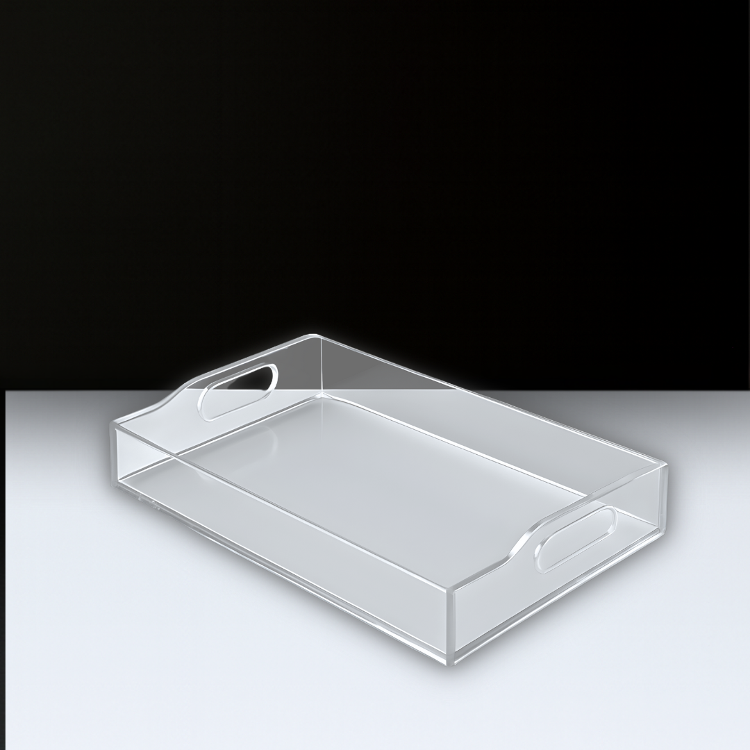 Clear Lucite Tray with Handles