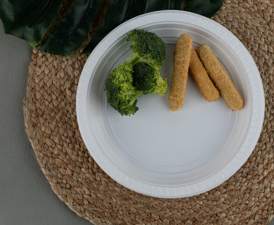 Servings Collection Microwave Safe Plates White - 100 Count - The Closeout Connection