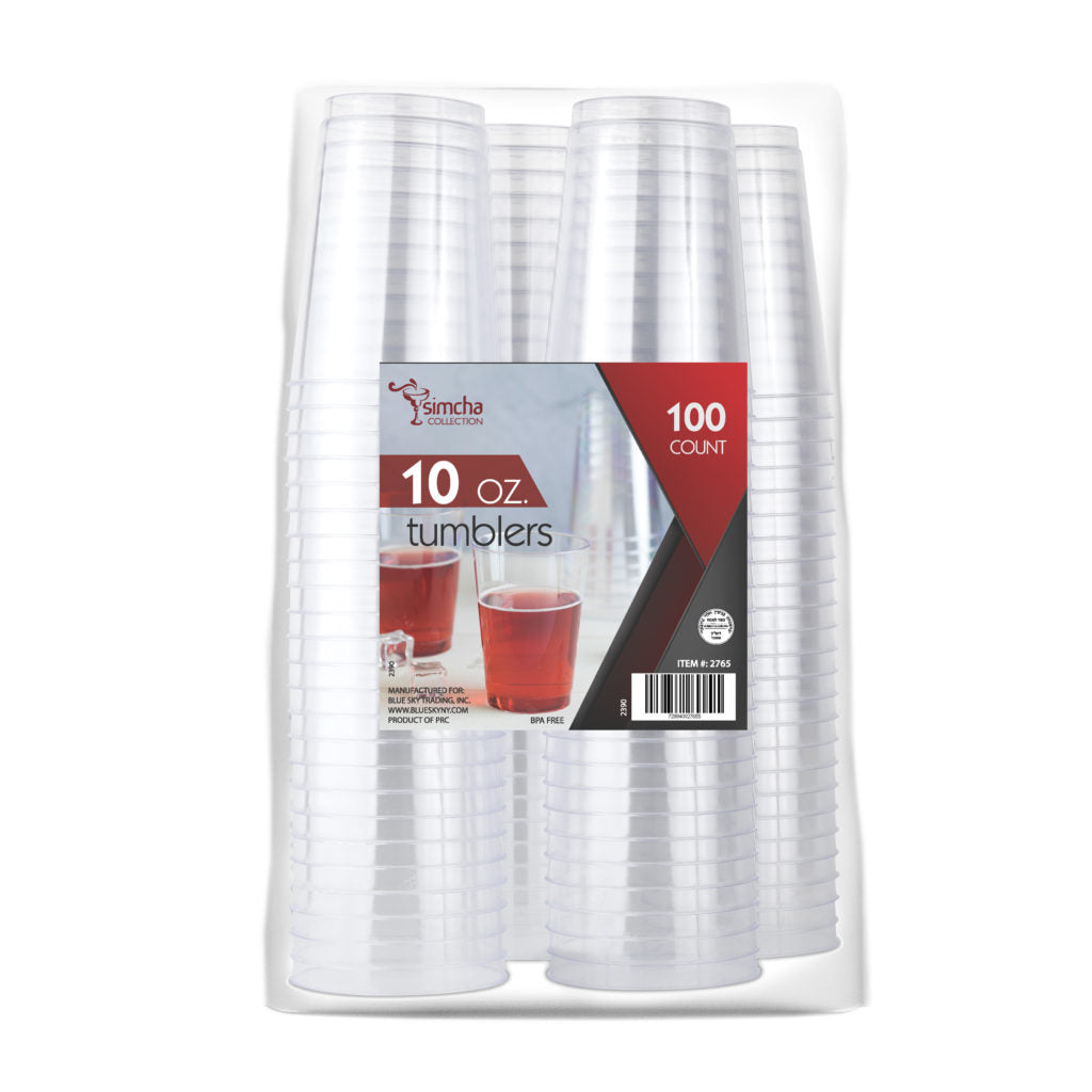 Clear Round Tumblers 10 oz - 100 Count