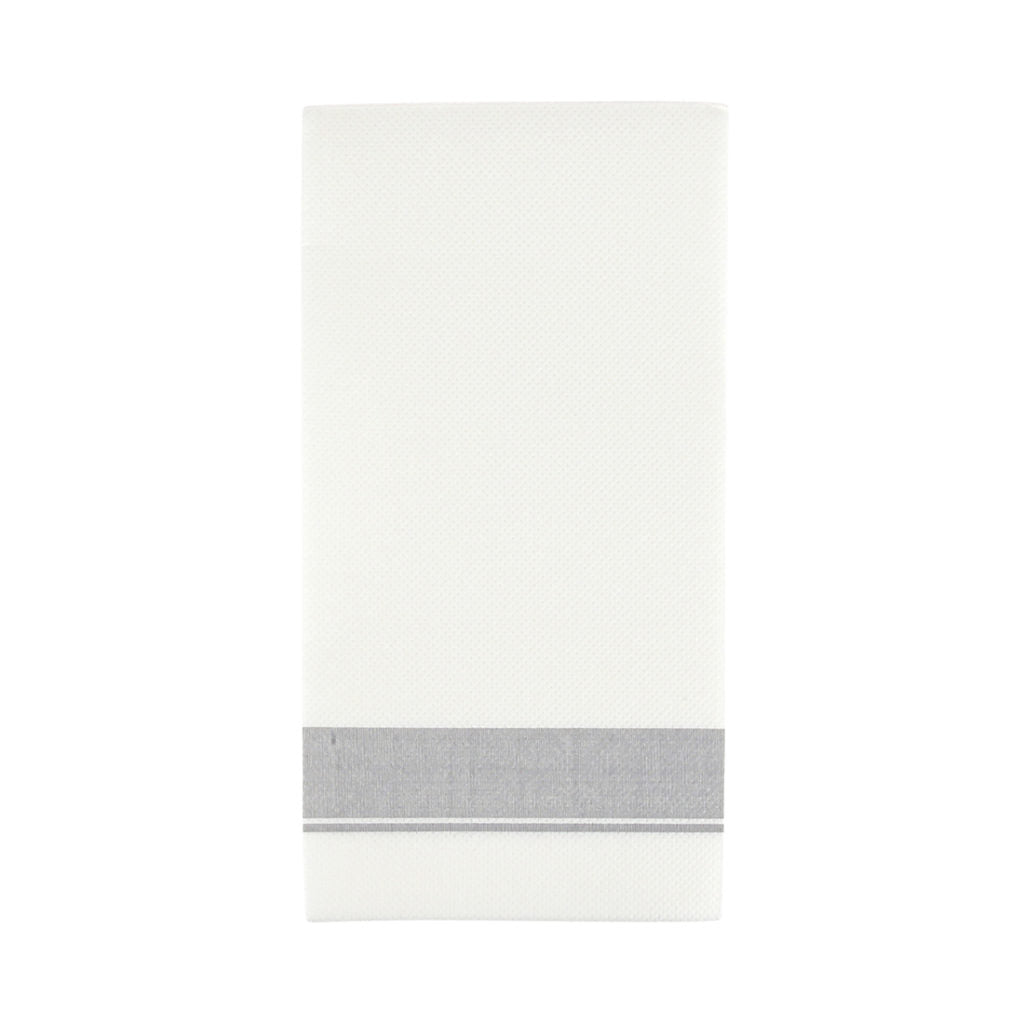 Cloth-Like Guest Towel Napkins with Silver Border - detail