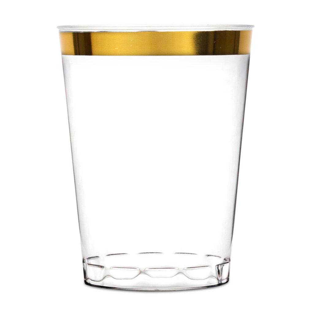 Gold Rim Tumblers 8 oz - 50 Count