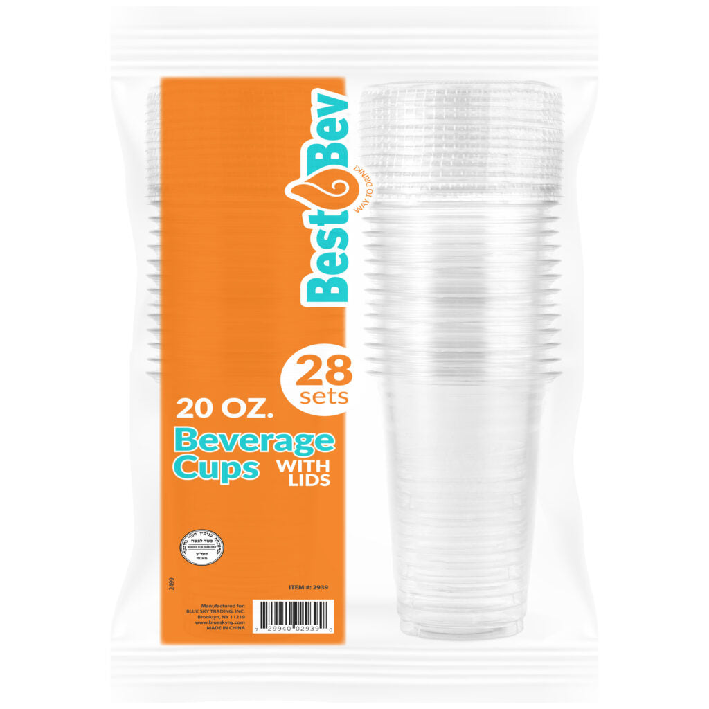 PET Cups & Lids Combo 20 oz - 28 Count