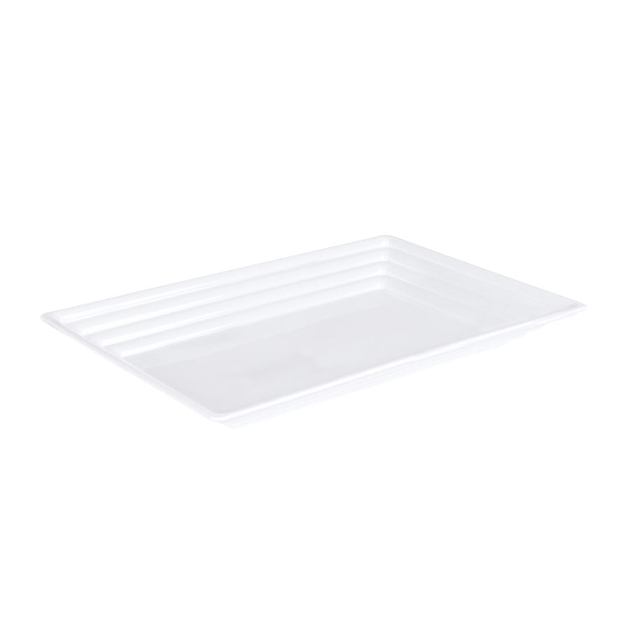 Beveled Serving Tray White 9" x 13" - The Closeout Connection