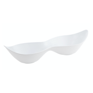 Decor small white two-section boat dish