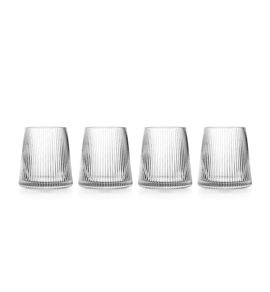 Godinger Sullivan Street Fluted Stemless Wine Glasses - Set of 4