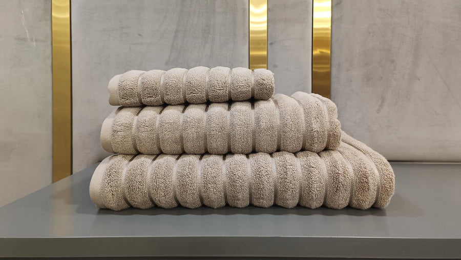 Ribbonette Taupe Hand Towel - The Closeout Connection