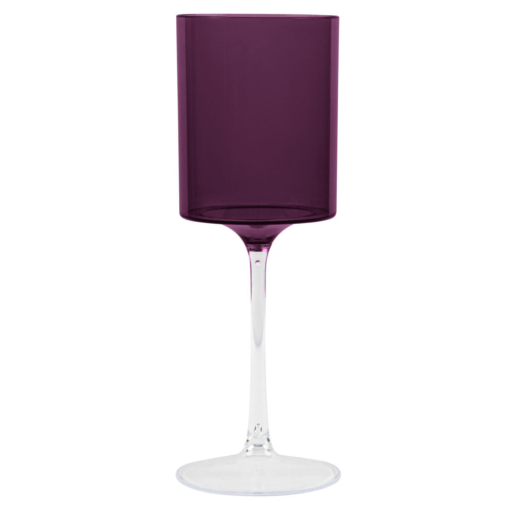 Two Tone Wine Glass 14oz Purple/Clear - 5 Count