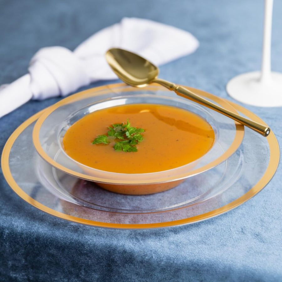 Contrast Soup Bowls 12 oz - 10 Count - Clear-Gold