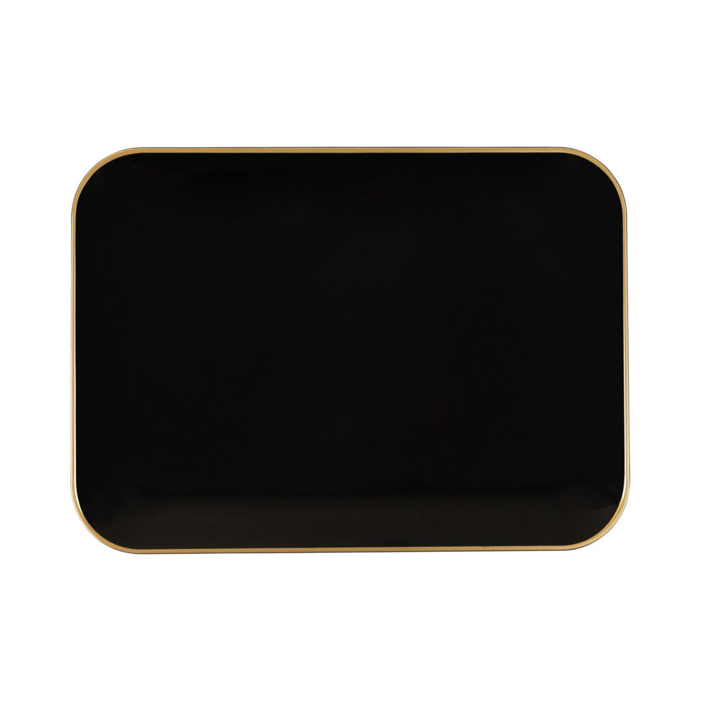 Organic Black/Gold Rim Tray 8" x 11" - 2 Count