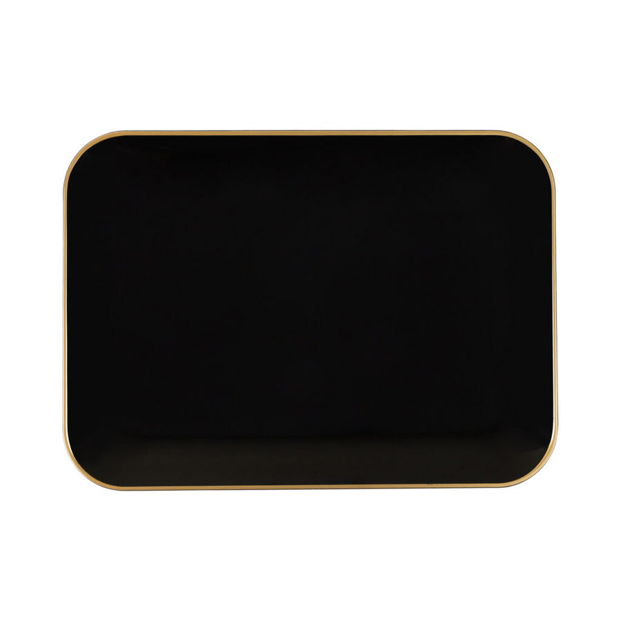 Organic Black/Gold Rim Tray 8" x 11" - 2 Count