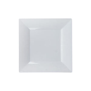 Square White/Clear Heavy Duty Plastic Plates - 10ct - The Closeout Connection