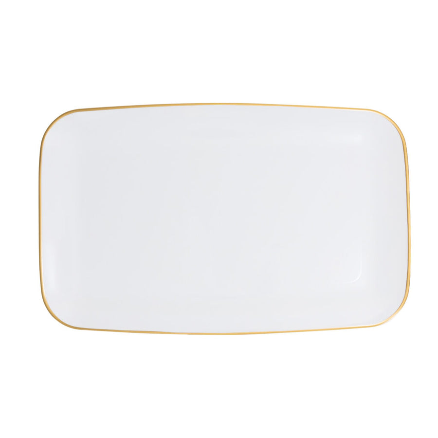 Organic Gold Rim Tray Rectangle 18" x 11" - 2 Count