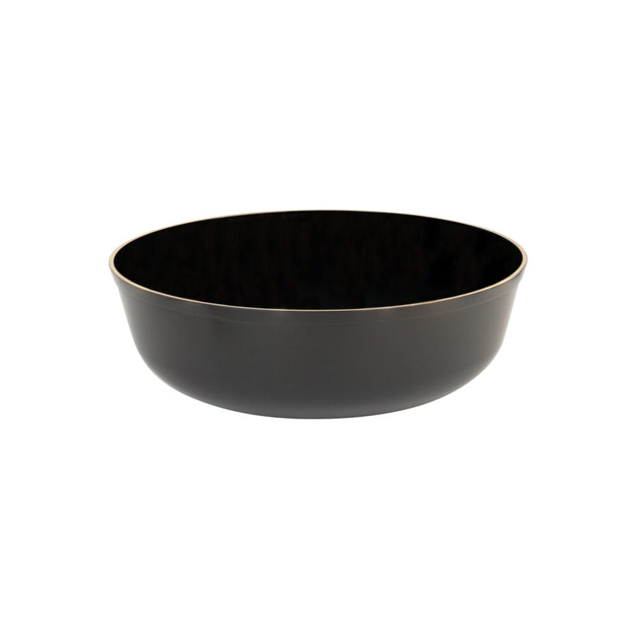 Edge Collection Soup Bowls Black/Gold Rim 16 oz - 10 Count