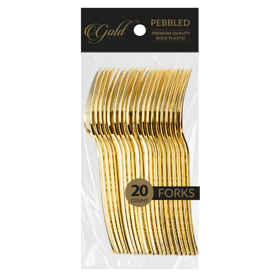 Pebble Cutlery Gold Forks - 20 Count