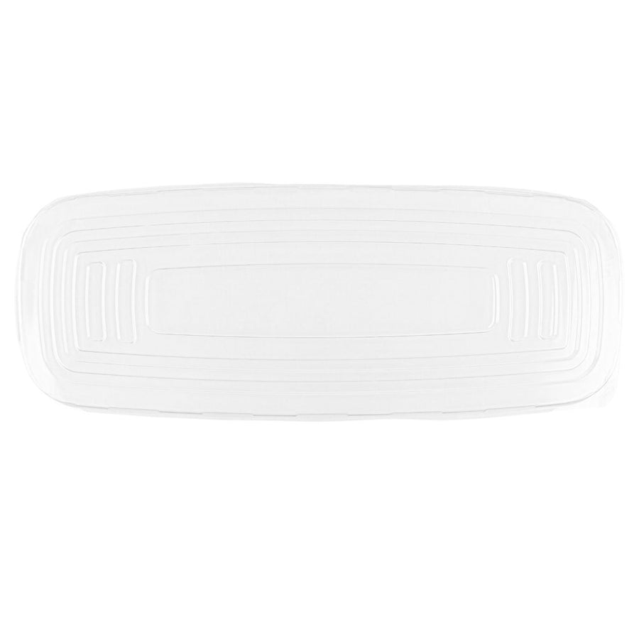 Organic Rectangle Tray Flat Lid Clear 17.5″ - The Closeout Connection