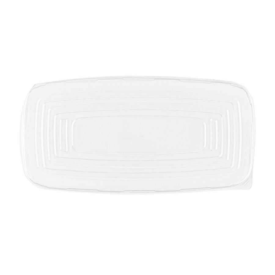 Organic Rectangle Tray Flat Lid Clear 10.6″ - The Closeout Connection