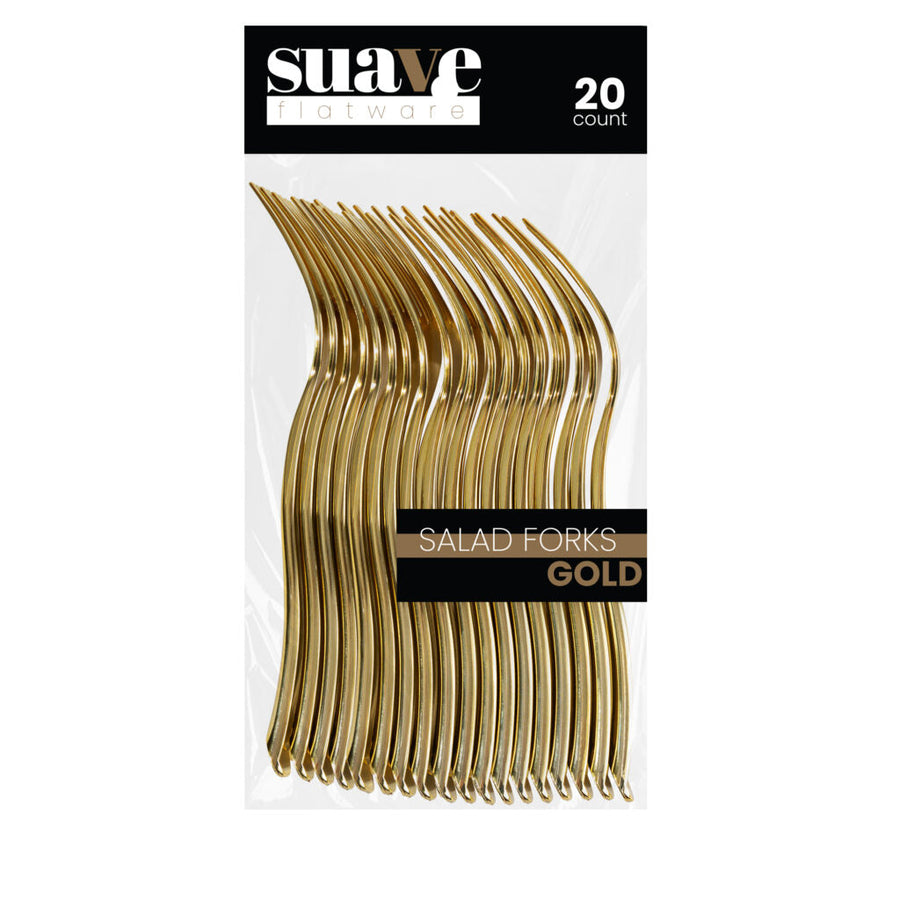 Suave Flatware Gold Salad Forks - 20 Count