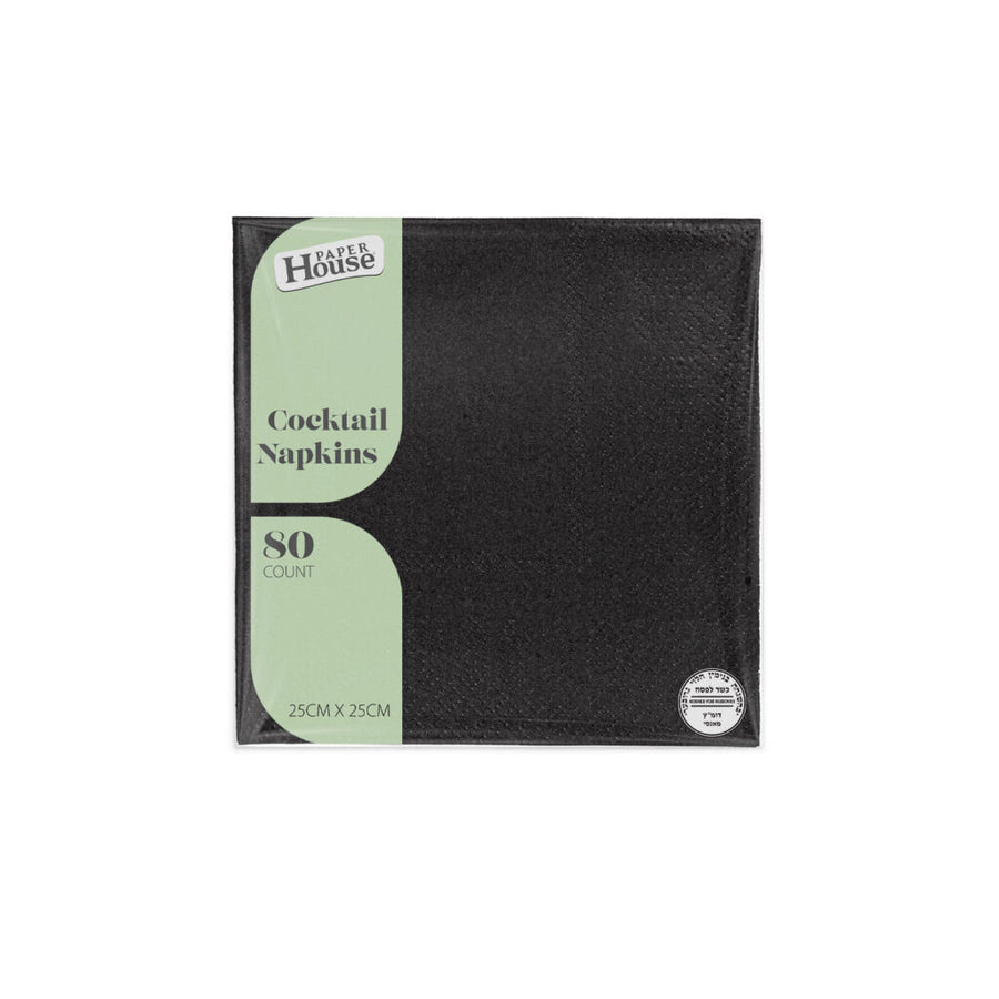 Black Cocktail Napkins - 80 Count