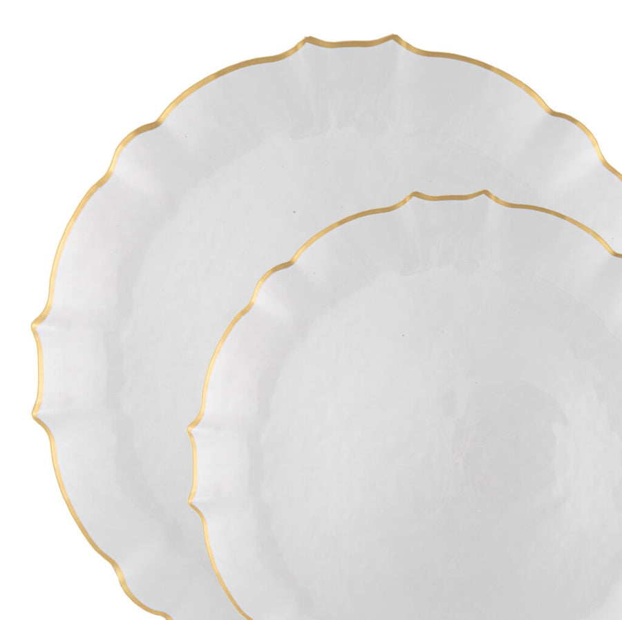 Aristocratic Pearl & Gold Rim Plate Combo 24 Count - The Closeout Connection