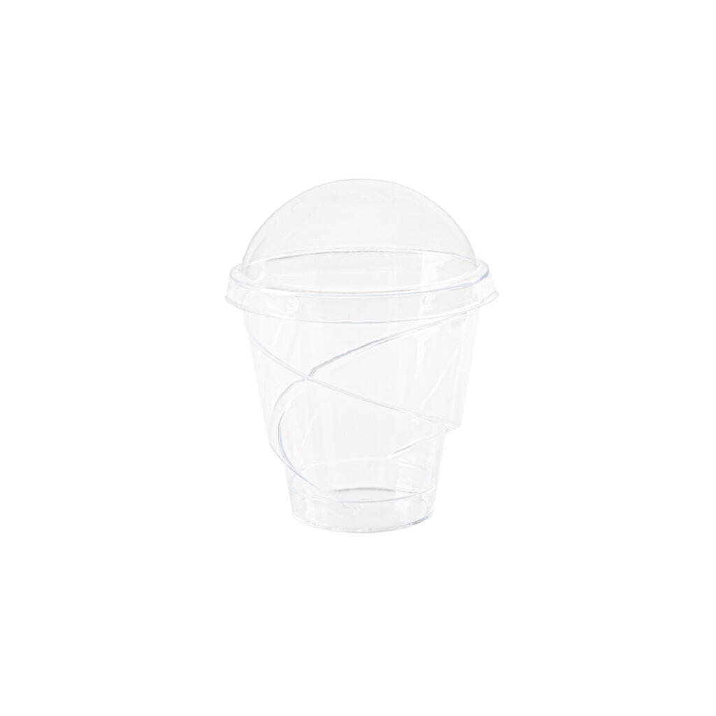 Swirl Cups with Dome Lids Clear 5 oz - 10 Count