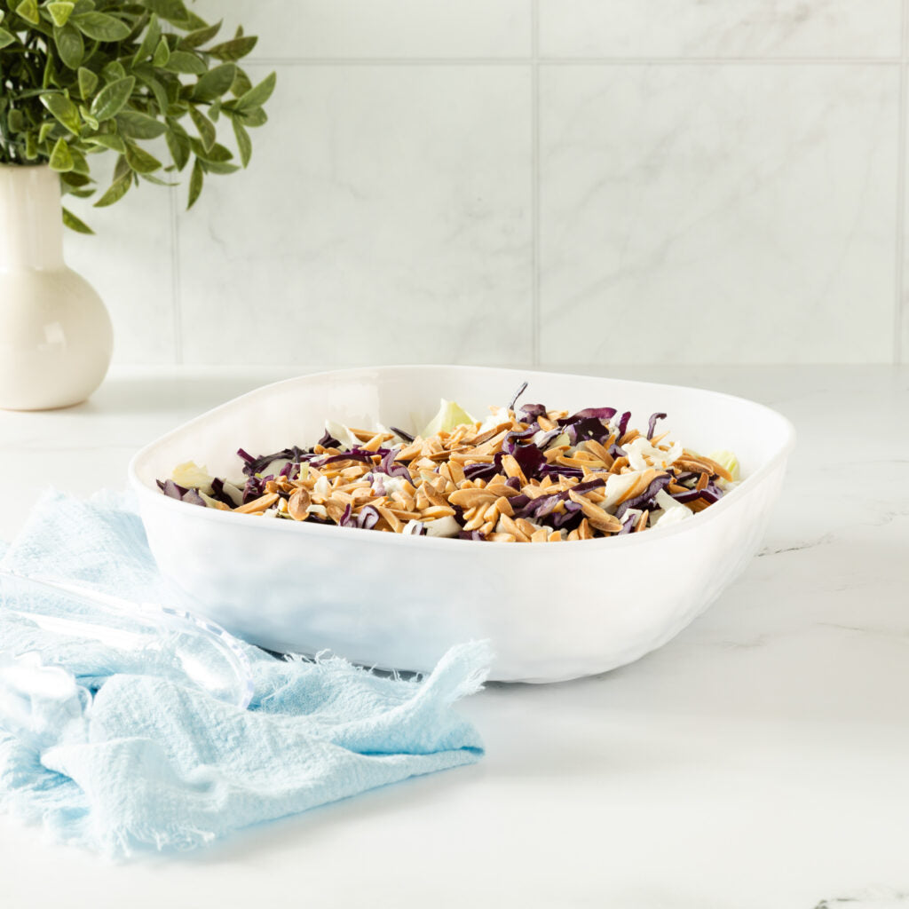 Hammered White Square Serving Bowl 96 oz - 1 Count