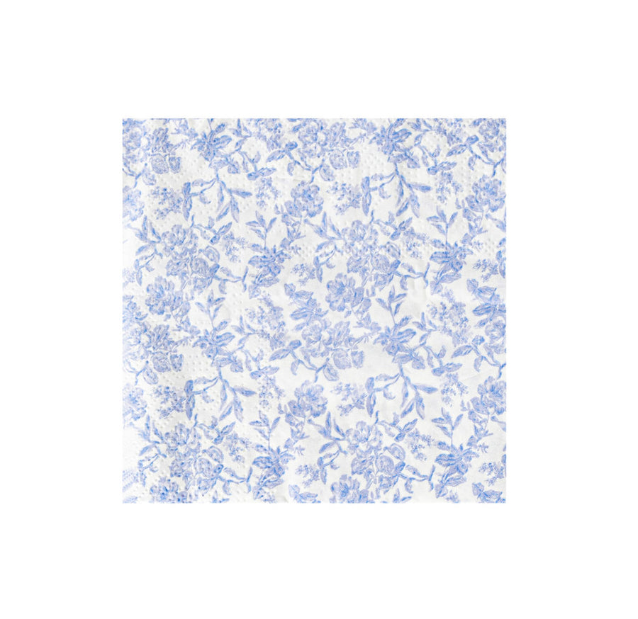 Toile Print Blue Cocktail Napkins - 40 Count
