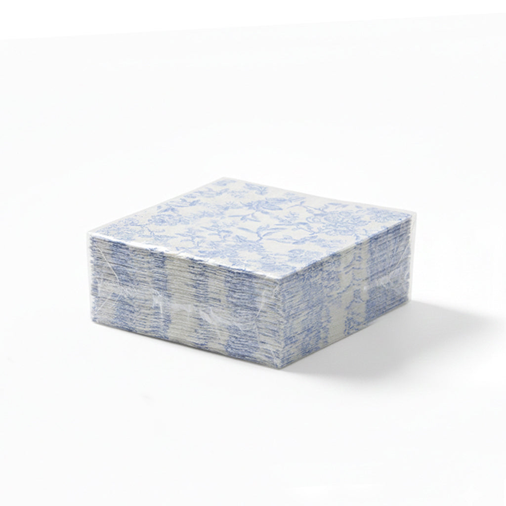 Toile Print Blue Cocktail Napkins - 40 Count