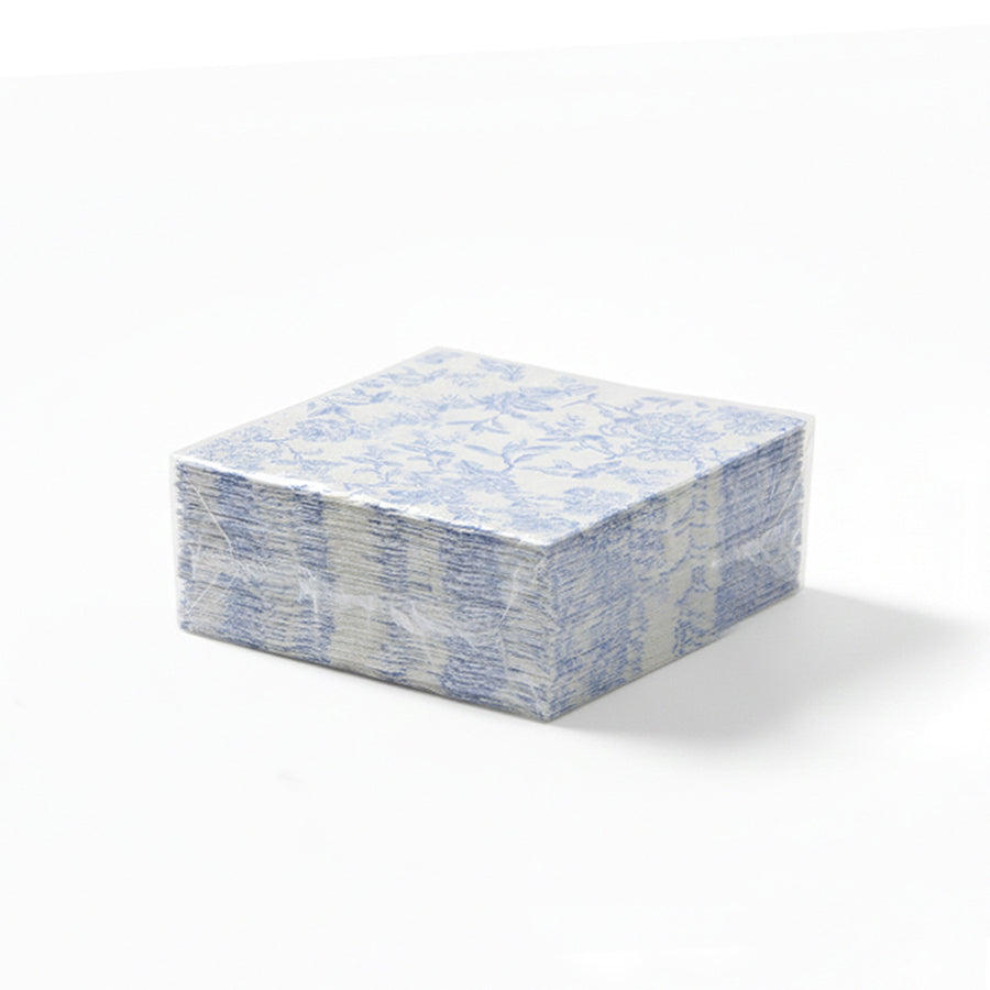 Toile Print Blue Cocktail Napkins - 40 Count