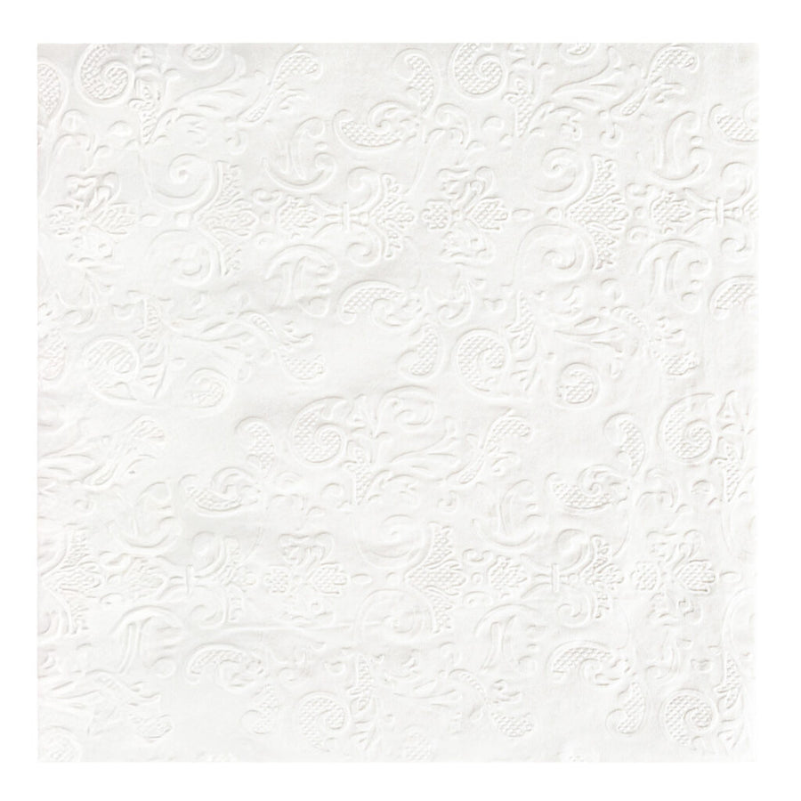 White Embossed Dinner Napkins - 20 Count