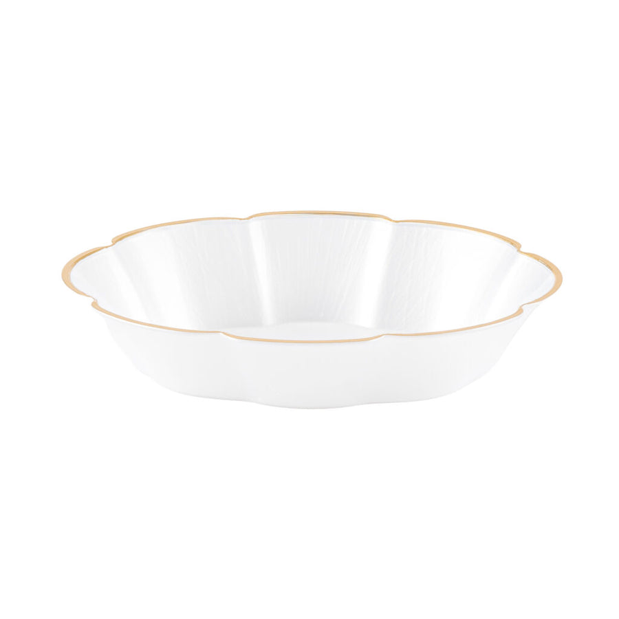 Petal Collection Oval Bowls 7 oz Pearl/Gold - 10 Count - The Closeout Connection