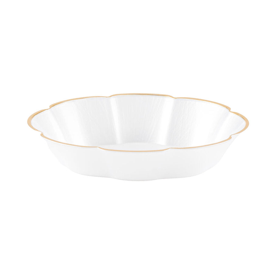 Petal Collection Pearl/Gold Rim 7 oz Oval Bowls - The Closeout Connection
