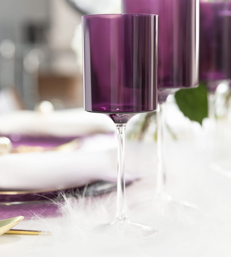 Purple/Clear Two-Tone 9oz Wine Glass - 5 Count
