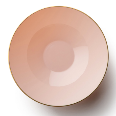 Decor's Curved Pink with Gold Rim 16oz Soup Bowl