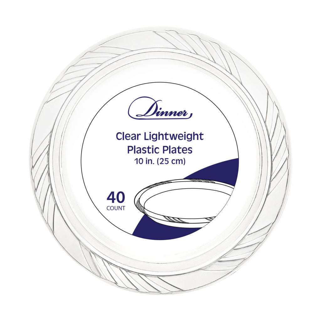Dinner Collection Clear 10" Dinner Plates - 40 Count