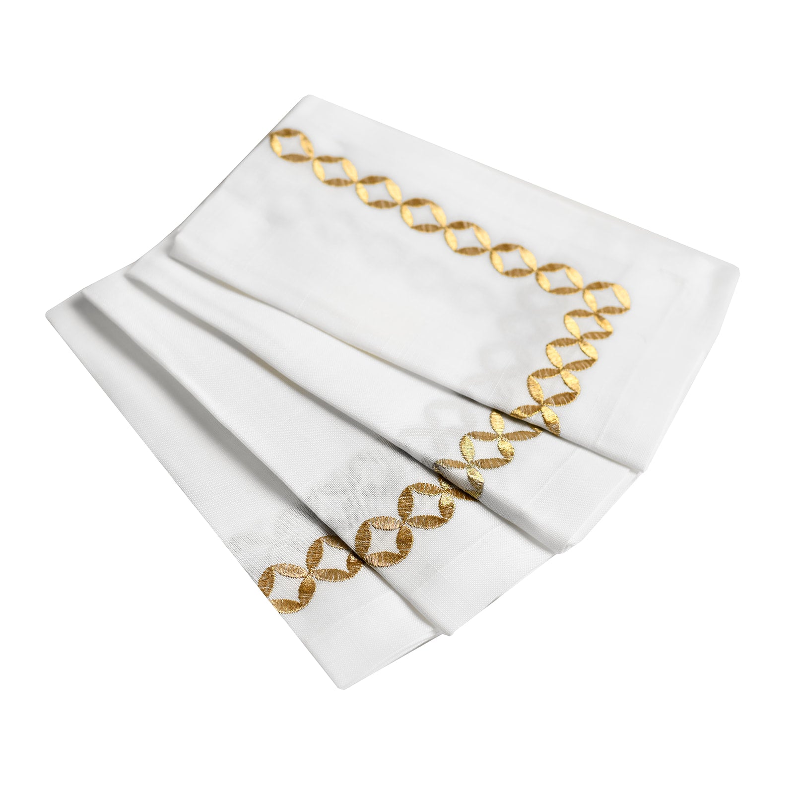 Gold Chain Cloth Napkins - 4 Count