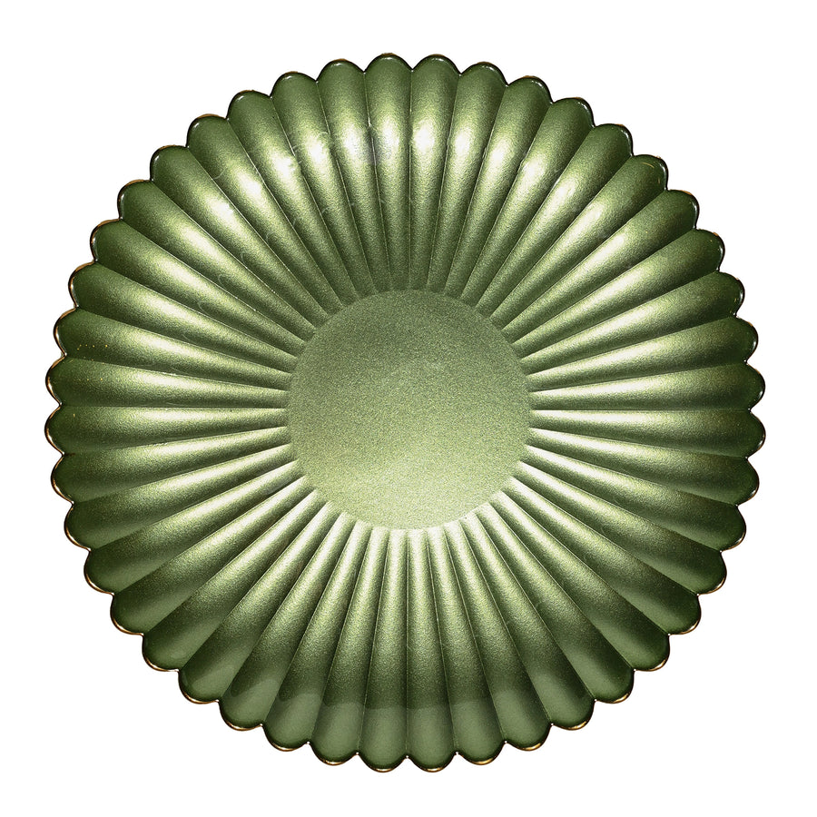 Emerald Green Glass Dish Petal Collection - The Closeout Connection